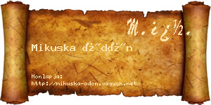 Mikuska Ödön névjegykártya